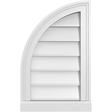 Ekena Millwork Quarter Round Top Left Surface Mount PVC Gable Vent w/ 2"W x 2"P Brickmould Sill Frame, 14"W x 22"H GVPQL14X2203SN